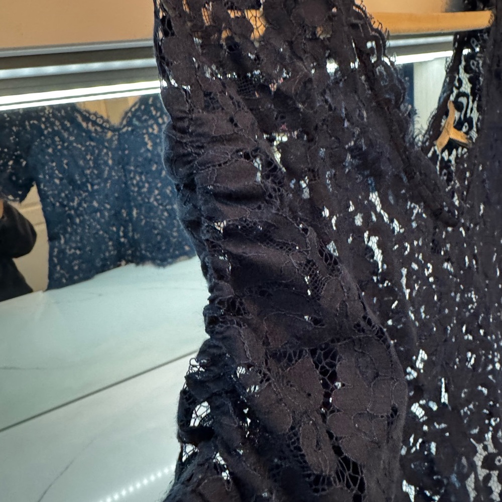 Joie Midnight Blue Lace Blouse - Picture 6 of 7